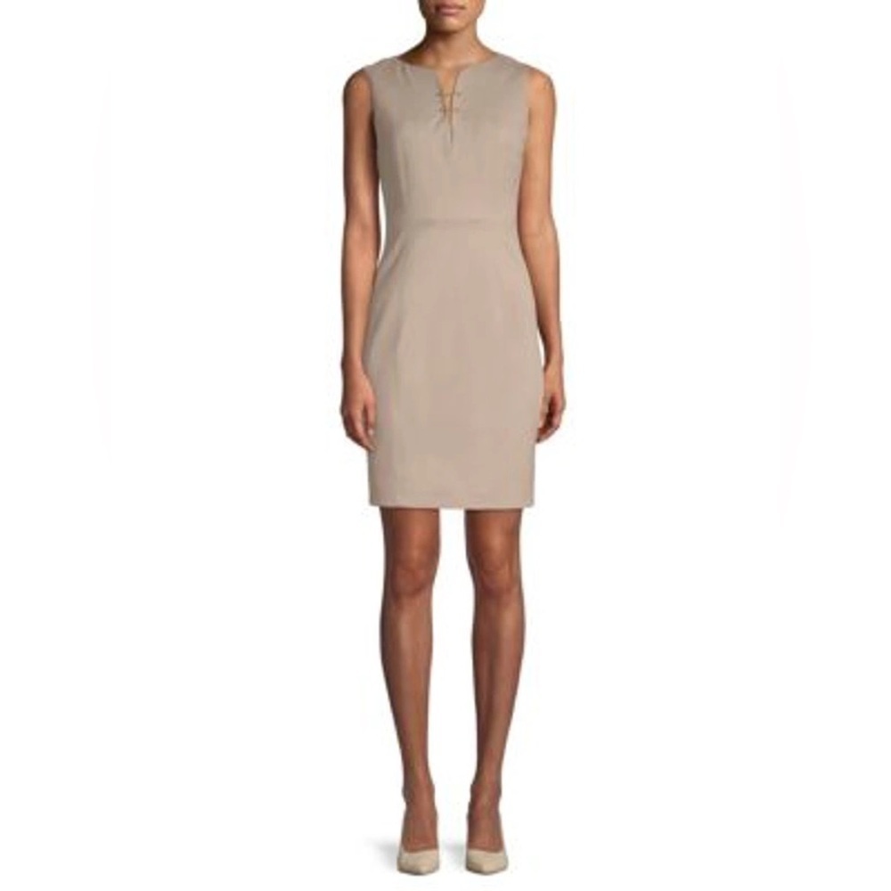 Elie Tahari “Natanya” Sophisticated Khaki Colored Dress Size Size 4